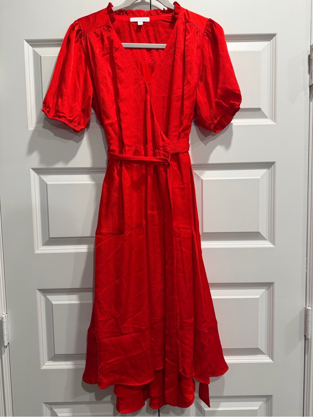 Draper James Bright Red Ruffle-Neck Top - Picture 3 of 8